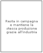 Casella di testo: Resta in campagna e mantiene la stessa produzione grazie all'industria 
